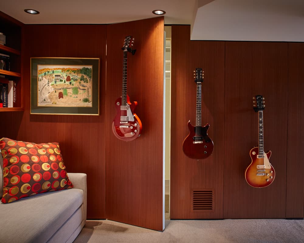 Award-Winning Basement Remodel guitar nook