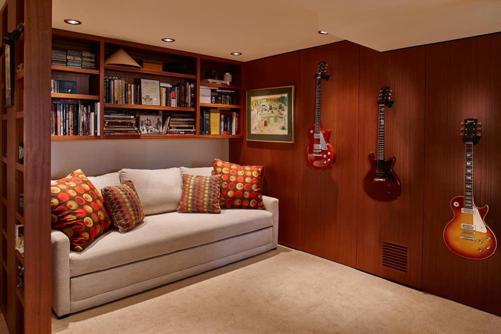 Award-Winning Basement Remodel guitar nook