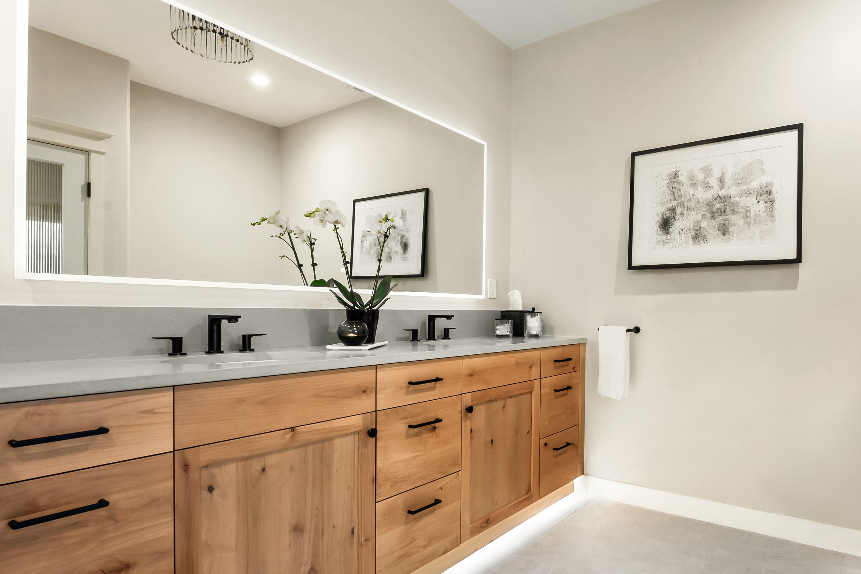 Bathroom Vanity and Mirror