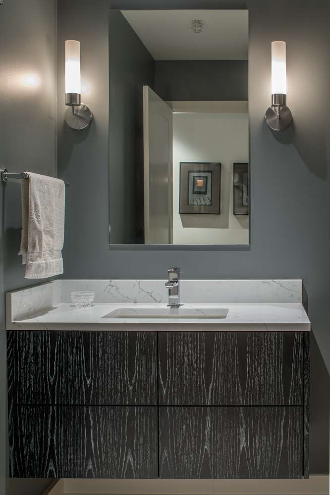 Oak panel bathroom vanity