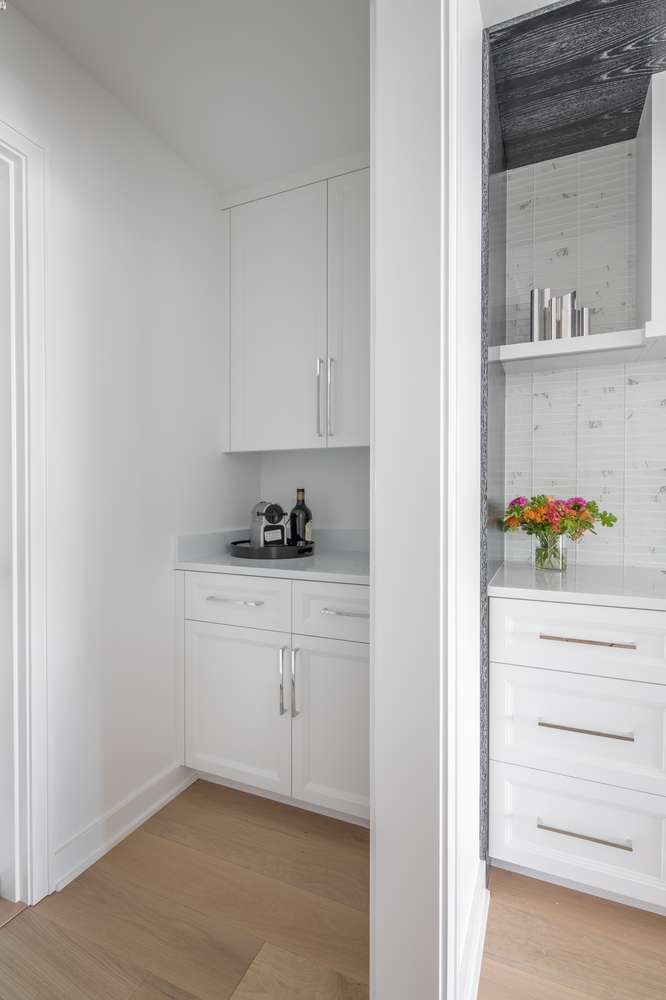 Custom pantry with cabinets