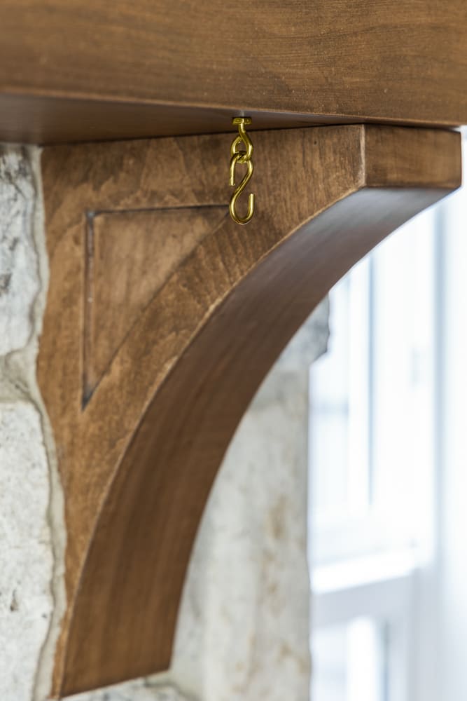 close up shot of wood beam in interior of French-Country Kitchen Remodel in Tualatin, Oregon by Kraft Custom Construction